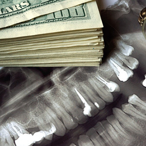 money on a dental xray